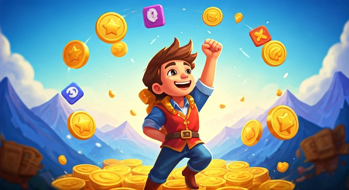 Player celebrating achievements in Coin Master