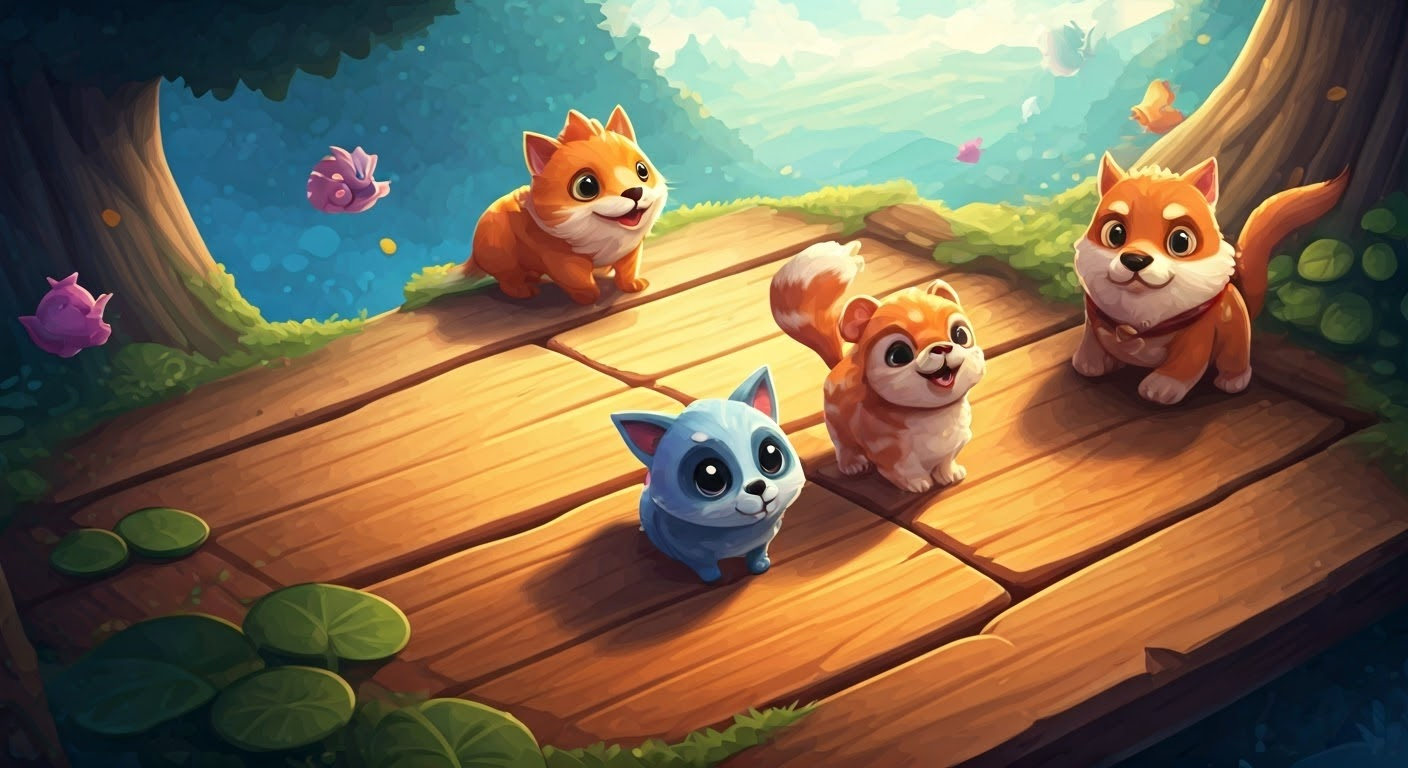 Colorful pets from Coin Master game