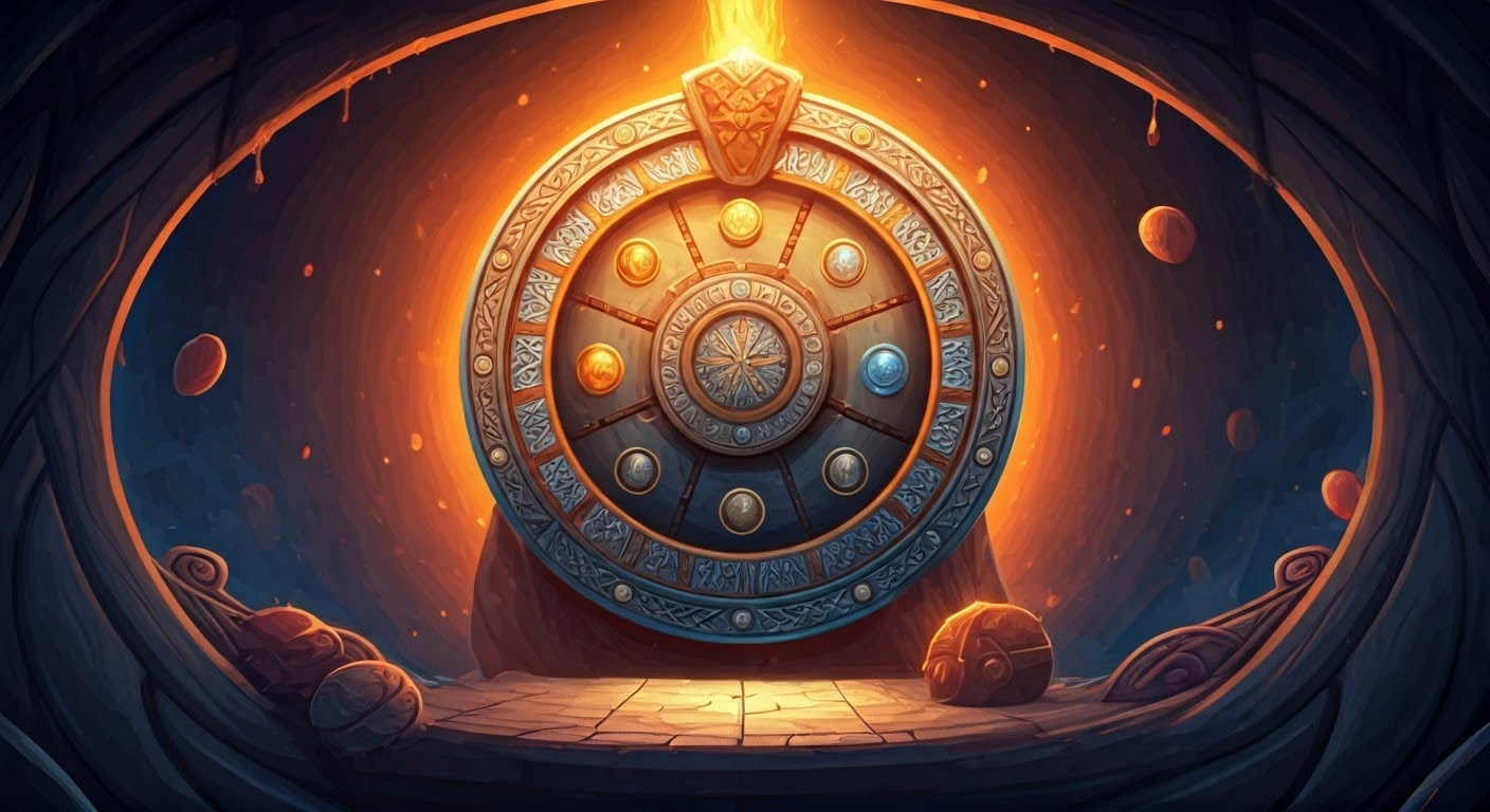 Digital art of Thor's Wheel in Coin Master.