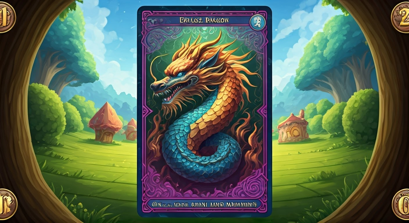 Colorful Chinese Dragon Card design.